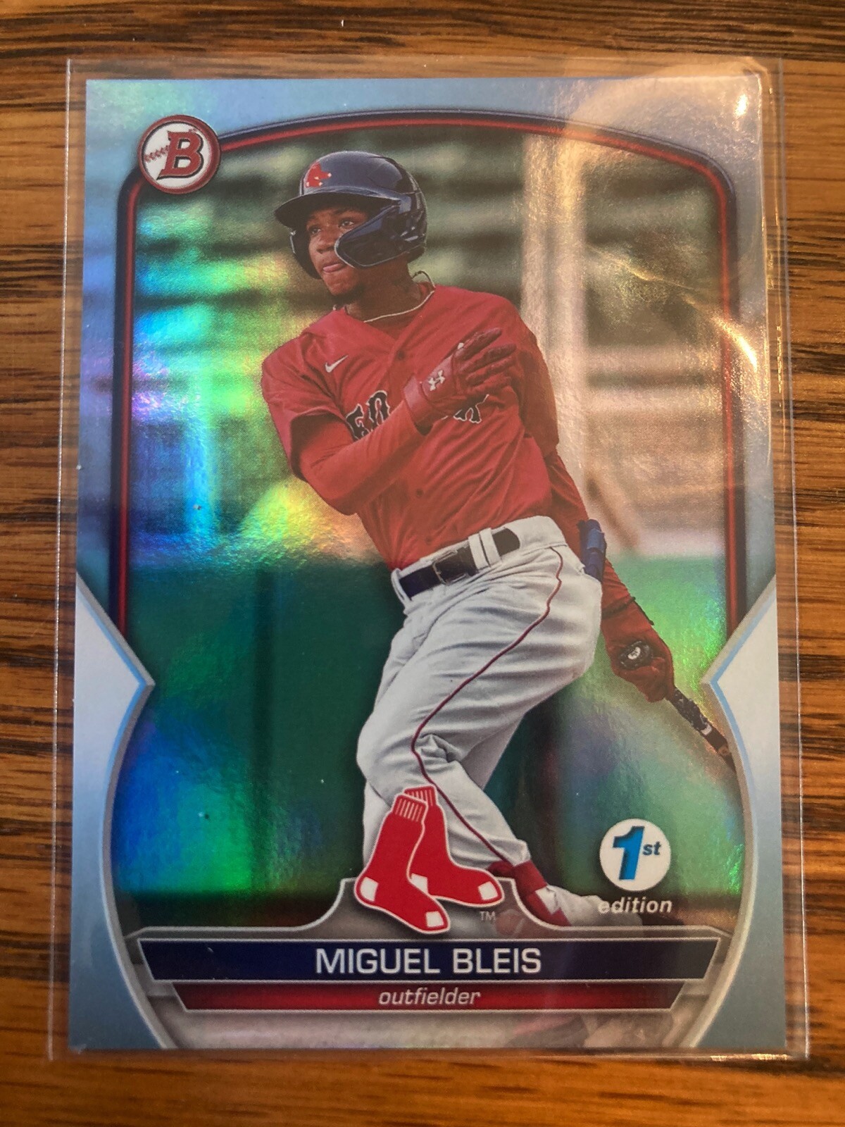 2023 Bowman 1st Edition Sky Blue Miguel Bleis Red Sox BPPF106