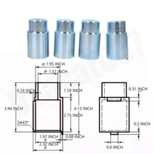 4Pcs 2 Post For Lift Tall Truck Extension Adapter Height Extensions