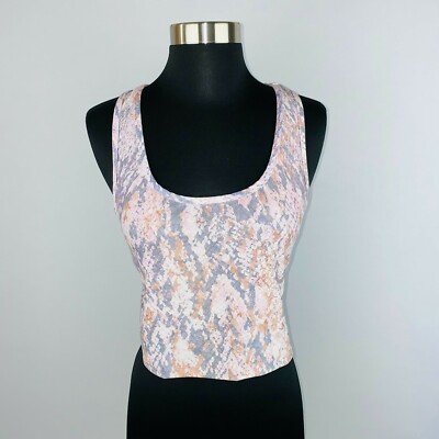 Evolution & Creation Athletic Top Womens Cropped Abstract Unique Snakeskin M