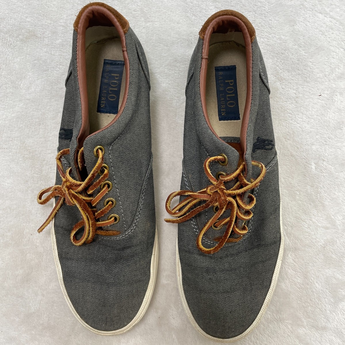 Polo Ralph Lauren Gray Lace Up Sneakers Vaughn Men Size: 8.5D | eBay