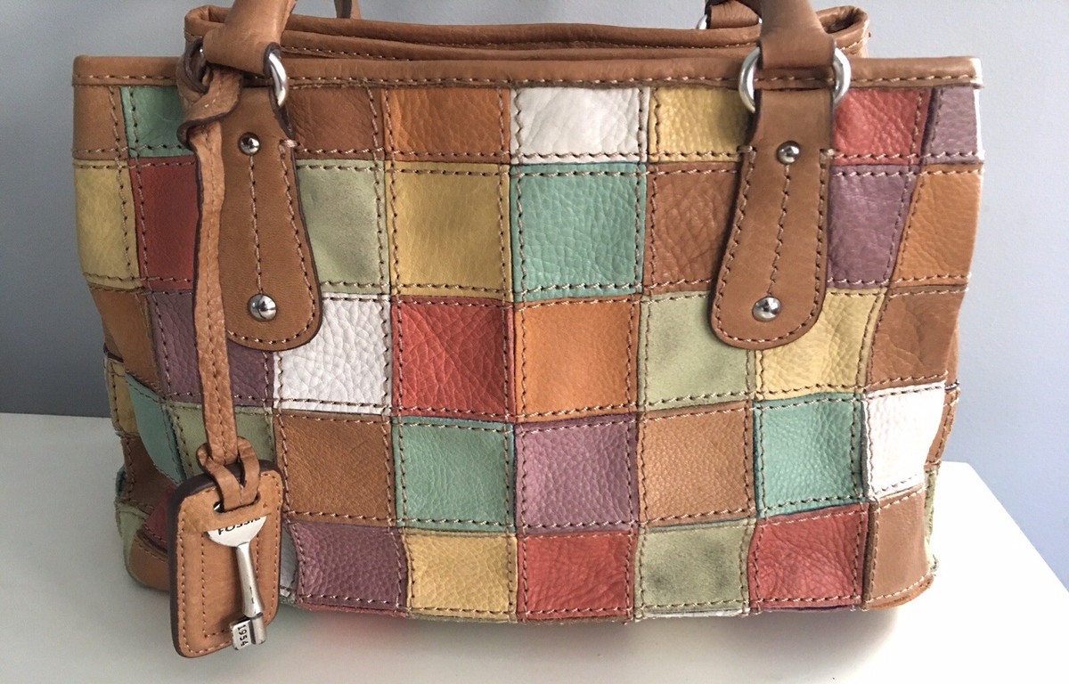 希少レア✨FOSSILフォッシル　2WAYショルダーバッグ パッチワーク　レザー FOSSIL（フォッシル） ショルダーバッグ バッグ 斜めがけバッグ