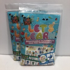 Let's Learn Disposable Placemats, Pre-School, Baby PhD. 20 letters 20 Numbers