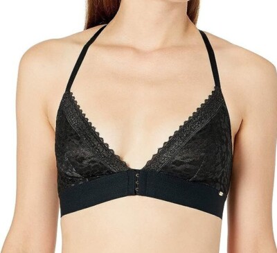 Pretty Polly Damen-Triangel-BH mit grafischem Netzstoff ohne Bügel Gr. 42