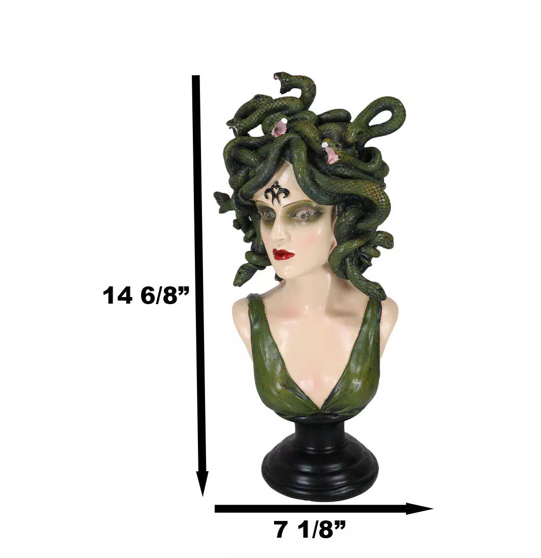 Greek Mythology Gorgon Sisters Goddess Medusa With Wild Snakes Hair Bust  Statue