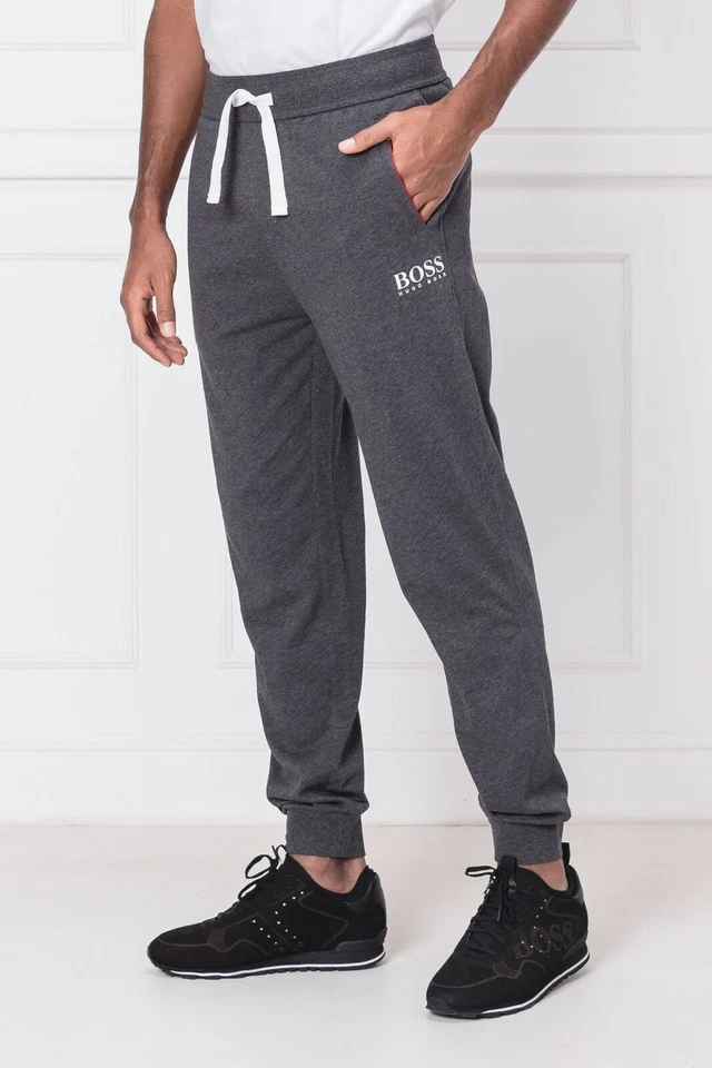 Nuevo Hugo Boss hombre pantalones de chándal gris pantalones athleisure salón pantalones para correr Foto 3 de 4