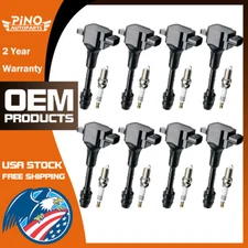  8 Ignition Coil+Spark Plug Set For Nissan Armada Titan QX56 04-07 5.6L V8 UF510