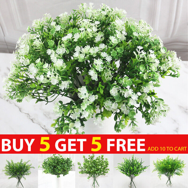 Artificial Plants Indoor Outdoor Fake Leaf Foliage Bush Flower Garden Home Decor-image
