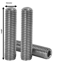 M5 - 10MM ALLEN KEY GRUB SCREWS CUP POINT SCREWS STAINLESS STEEL A2 - DIN 916