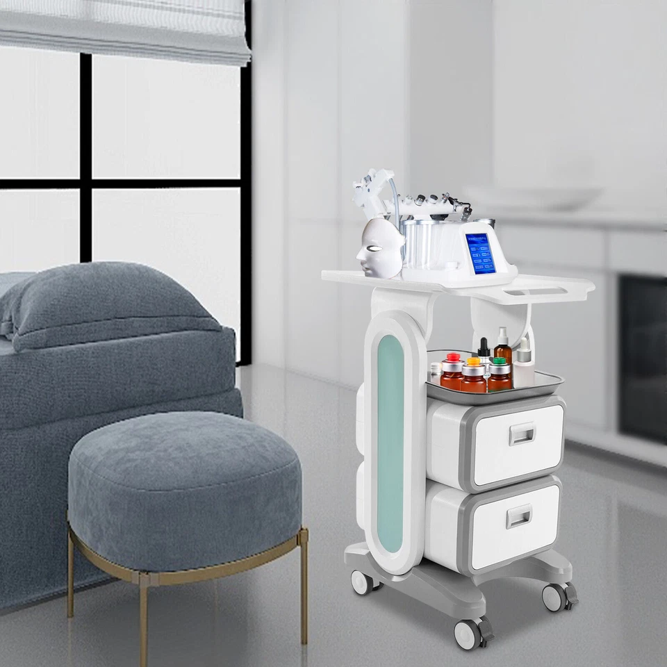 Armario Dental Carro Móvil 2 Cajones Acero Inoxidable Armario de Almacenamiento con Ruedas Foto 2 de 4