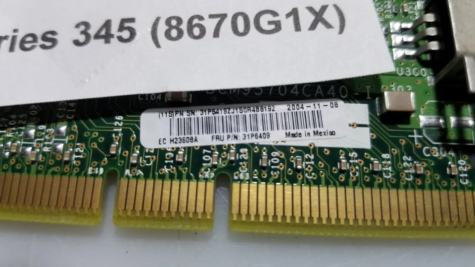 31P6409 IBM dual port network adapter 1000BASE-T PCI-X 133 compatible Broadcom B - Image 3 of 3