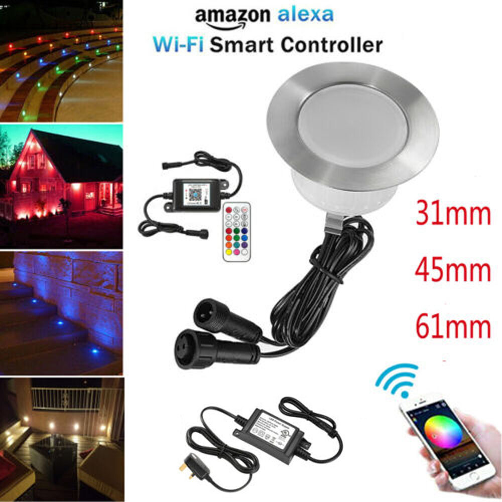 1-50X WIFI Control RGB / WW LED Piso Empotrado Piscina Plafón Terraza Punto