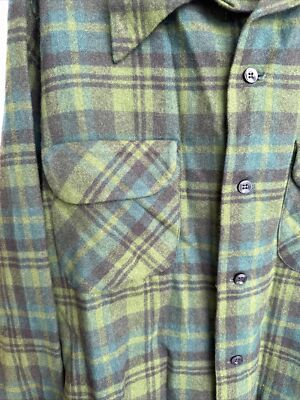 Pendleton 60s ウールネルシャツ　made in USA mens vintage pendleton wool shirt M made in USA, loop collar