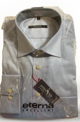 Eterna Excellent NWT Mens Size 45 17 3/4 Long Sleeve Button Down Business Shirt