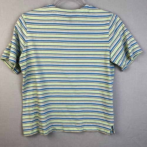 Mountain Lake Knit Top Women's Small Blue Stripe Button Front Casual Office - Picture 4 of 6