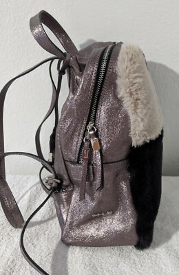 Innue Genuine Calf Leather Glitter Made in Italy Faux Fur Purse Backpack Bag Innue Genuine Calf Leather Glitter Made in Italy Faux Fur  main image 3