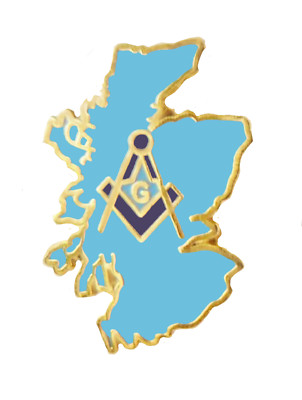 Schottland Karte & Quadrat & Kompasse ausgeschnitten Freimaurerei Freimaurer Pin Anstecker 