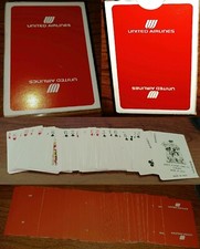 Vintage United Airlines Set of Pack Of Red Playing Cards - Mint Condition!