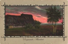 A Home And A Tree And A Beautiful Worpswede's Afterglow, Germany Postcard