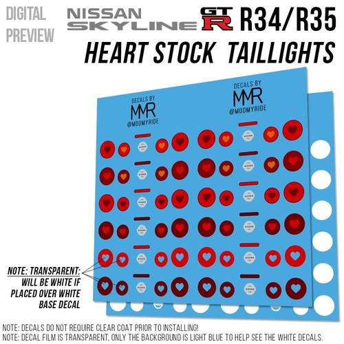 1/64 NISSAN GTR R34 Calcomanías de tobogán acuático personalizadas Faro Luz trasera R35 para Hot - Imagen 6 de 27