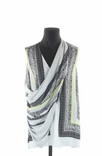 NUEVO CON ETIQUETAS BCBG Max Azria Blusa Top XS Punto Texturizado Bohemio Blanco Campesino Femenino