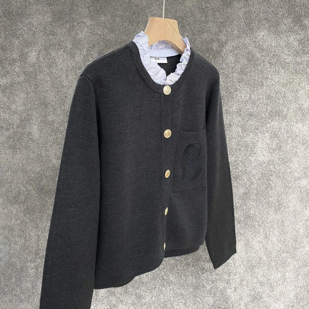 Sandro cardigan with top embroidery on the back