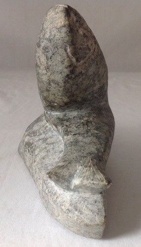 Inuit Fish Soapstone Carving Sculpture Eskimo Art Canada 1960 Vintage 6" Tall - Picture 5 of 12