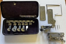 Antique Greist Sewing Machine Attachment Set Incomplete Boxed With Extra Part
