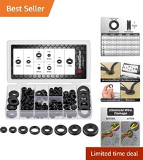 180pc Rubber Grommet Kit - 8 Sizes, Weather-Resistant Assortment for Automotive