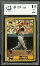1987 Topps #320 Barry Bonds Rookie Card BGS BCCG 10 Mint+. rookie card picture