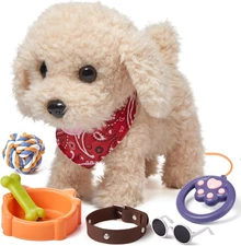 Remote Control Electronic Plush Puppy Dog Toy, Fun Interactive Toys,Walks,Barks,