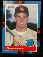 1988 Donruss Rated Rookie Shawn Abner Baseball Card #33 San Diego Padres Mint