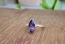 Amethyst 8x16mm Gemstone 925 Sterling Silver Handmad Marquise Ring For Gift Her