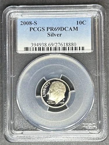 2008-S Silver Proof Roosevelt Dime PCGS PR-69 DCAM, Buy 3 Items, Get $5 Off!!