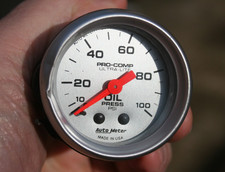 Medidor de presión de aceite AutoMeter Pro-Comp Ultra-Lite 2 1/16" 100 lb - 4321 - N