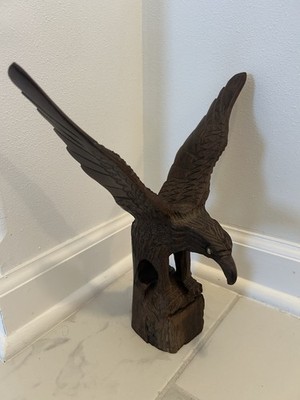 Vintage Hand-Carved Ironwood Eagle sculpture Collectible ( mid-century 1960s) 