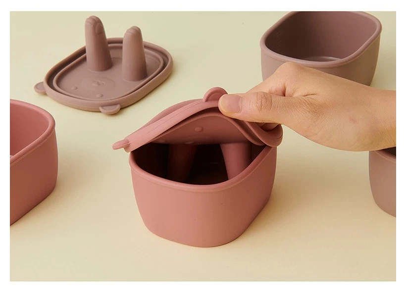 Firgi Bear Easy Grip Silicone Snack & Food Container for Babies Korea