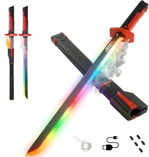 Cyberpunk LED Light Up Saber 31.5" Red Mist Spark Effect Halloween Cosplay