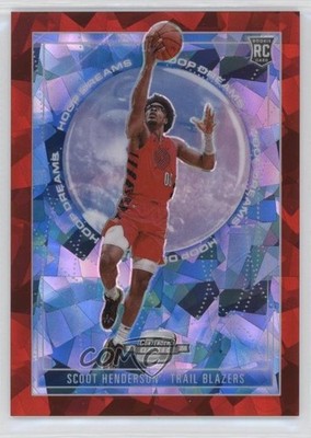 2023-24 Contenders Optic Hoop Dreams Red Cracked Ice Prizm Scoot Henderson 1p1x