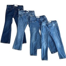 Old Navy Girls Bundle 4 Pairs Jeans Size 6 Straight Flare Leg Blue Denim Lot