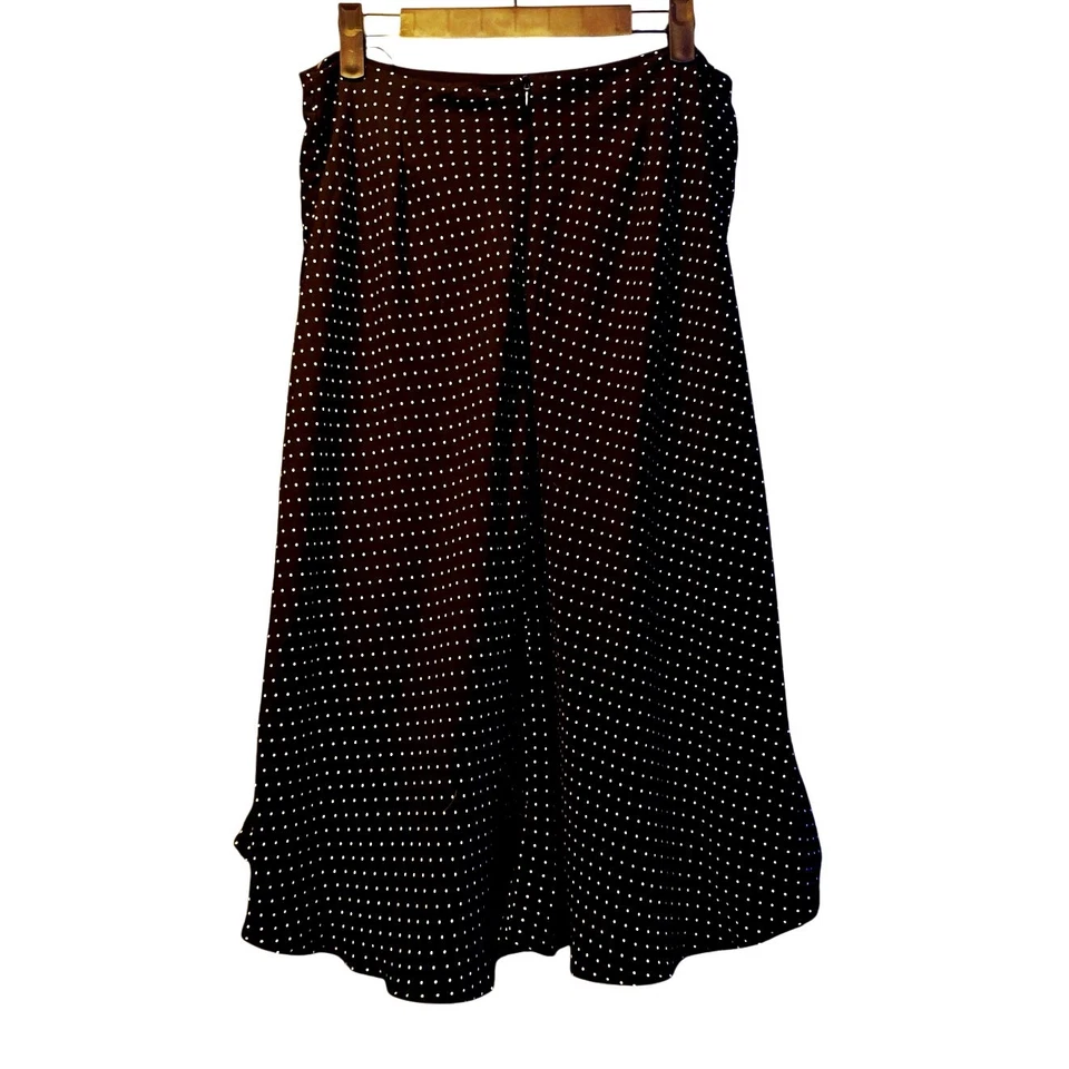 Falda Tahari negra lunares volantes hasta la rodilla nueva con etiquetas Foto 2 de 4