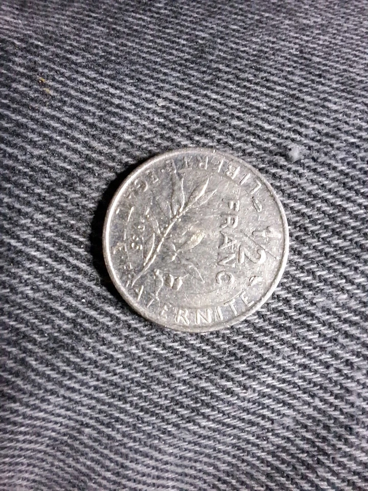 Moeda real 1965 França 1/2 meio franco - Imagem 2 de 2