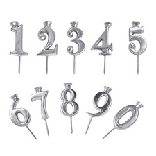 Reusable Number Candle Holder Set Silver Candleholders Gifts Handmade 1-9