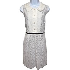 LAVENDER LABEL x VERA WANG White Eyelet Shift Dress 8 Designer Nautical Coquette
