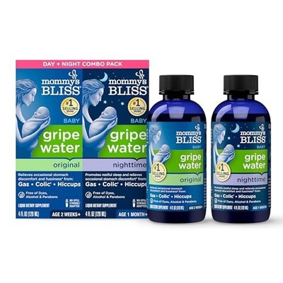 Mommy's Bliss Gripe Water for Babies with Gas, Colic or Stomach Discomfort Day &
