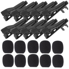 10 PCS Microphone Holder Collar Clip Button Adjustable Lapel Lavalier Tie