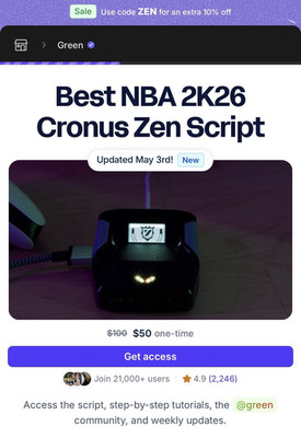 Cronus Zen NBA2K26 Script  Green  by Yew.gg 