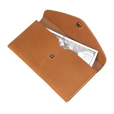 Crazy horse leather men women long wallet button bifold cowhide cash wallet