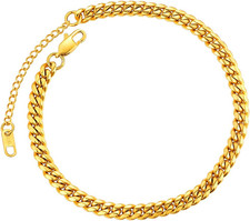 Resizable Anklet Chain for Women Men, Figaro/Wheat/Twist Rope/Cuban Foot Bracele