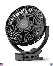 Koonie 10000mAh Clip-On Fan - 8-Inch, Battery-Powered, 4 Speeds, Durable Clamp