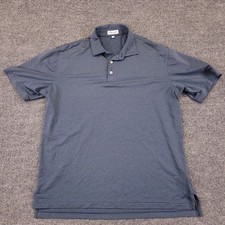 Peter Millar Summer Comfort Golf Polo Shirt Mens L Striped Stretch Golf Logo